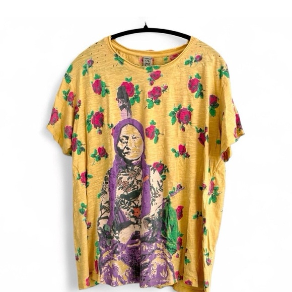 Magnolia Pearl Soul of Yellow Roses Tee NWT Indian Chief Casual Carefree Boho - Picture 3 of 4